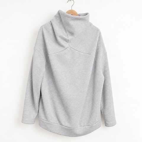 Bluza damska oversize Buka z golfem – szary melanż
