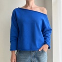 Bluza damska oversize bez ściągaczy – niebiesko-chabrowa