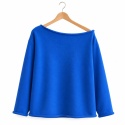Bluza damska oversize bez ściągaczy – niebiesko-chabrowa