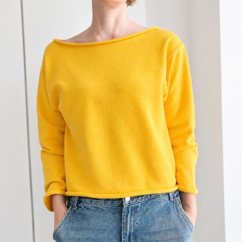 Bluza damska oversize bez ściągaczy – ciepły żółty – pojedynczy egzemplarz