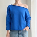Bluza damska oversize bez ściągaczy – niebiesko-chabrowa