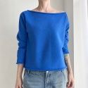 Bluza damska oversize bez ściągaczy – niebiesko-chabrowa