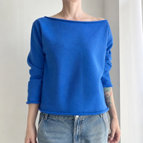 Bluza damska oversize bez ściągaczy – niebiesko-chabrowa