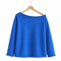 Bluza damska oversize bez ściągaczy – niebiesko-chabrowa