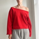 Bluza damska oversize bez ściągaczy – czerwona