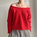 Bluza damska oversize bez ściągaczy – czerwona