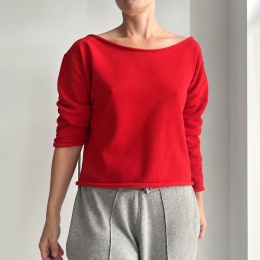 Bluza damska oversize bez ściągaczy – czerwona