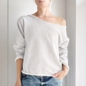 Bluza damska oversize bez ściągaczy – szara gruba – pojedynczy egzemplarz