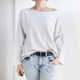 Bluza damska oversize bez ściągaczy – szara gruba – pojedynczy egzemplarz