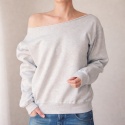 Bluza damska oversize cięta ze ściągaczami – szara - pojedynczy egzemplarz