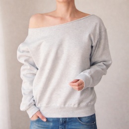 Bluza damska oversize cięta ze ściągaczami – szara - pojedynczy egzemplarz