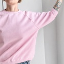 Bluza damska oversize z rękawem do łokcia – jasnoróżowa