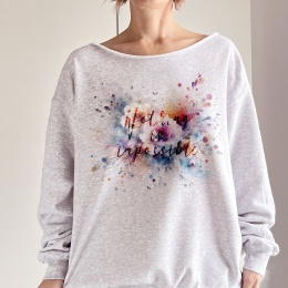 Bluza damska oversize z napisem Nothing is impossible – szara