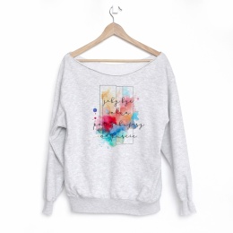 Bluza damska oversize z napisem Żeby być wolną – szara