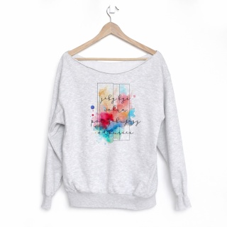 Bluza damska oversize z napisem Żeby być wolną – szara