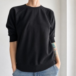 Bluza damska oversize z rękawem do łokcia – czarna