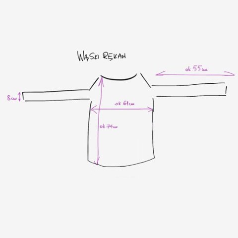 Bluza damska oversize z wąskimi rękawami – granatowa