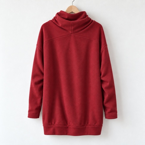 Bluza damska oversize Buka z golfem – bordowa