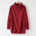 Bluza damska oversize Buka z golfem – bordowa