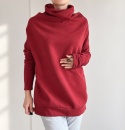 Bluza damska oversize Buka z golfem – bordowa
