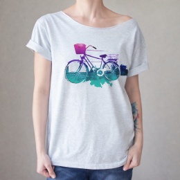 Rower Fioletowo Miętowy Oversize Szary