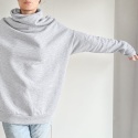 Bluza damska oversize Buka z golfem – szary melanż