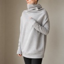 Bluza damska oversize Buka z golfem – szary melanż