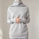 Bluza damska oversize Buka z golfem – szary melanż