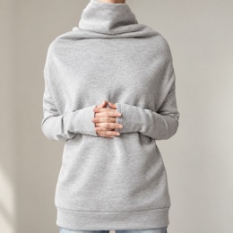 Bluza damska oversize Buka z golfem – szary melanż