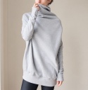 Bluza damska oversize Buka z golfem – szary melanż