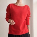 Bluza damska oversize Max z dekoltem w łódkę – czerwona – pojedynczy egzemplarz