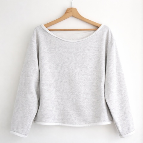 Bluza damska oversize bez ściągaczy – szara gruba