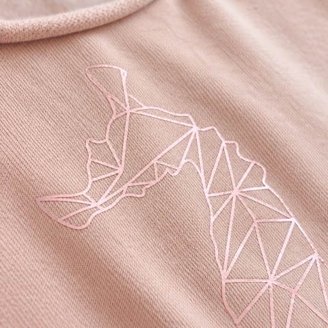 Bluza damska oversize z nadrukiem konika morskiego rose gold – pudrowy róż