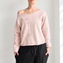 Bluza damska oversize z nadrukiem konika morskiego rose gold – pudrowy róż