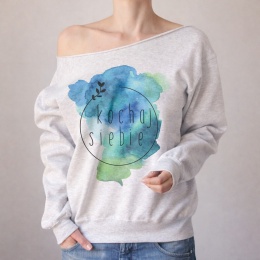 Bluza damska oversize z napisem Kochaj siebie - szara