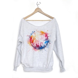 Bluza damska oversize z napisem Tak jest idealnie – szara.