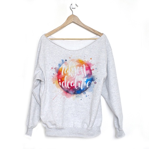 Bluza damska oversize z napisem Tak jest idealnie – szara.