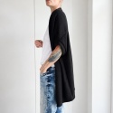 Czarny sweter damski oversize Kimonko do noszenia na dwa sposoby bokiem