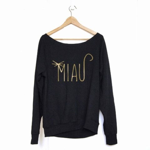 Gruby Oversize Miau Czarna Gruba bluza Gruby Oversize Miau Czarna Gruba bluza