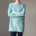 Szaro miętowa bluza Pudełko Tunika w Liście Szaro miętowa bluza Pudełko Tunika w Liście