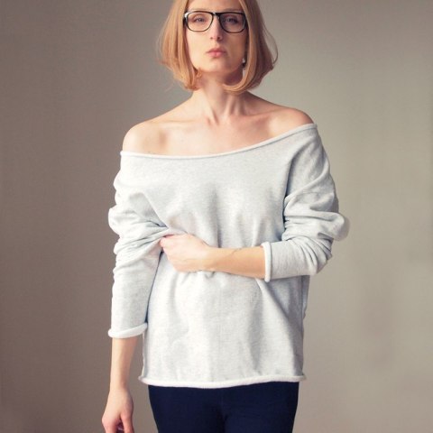 Szary gruby Oversize Nietoperz Szary gruby Oversize Nietoperz