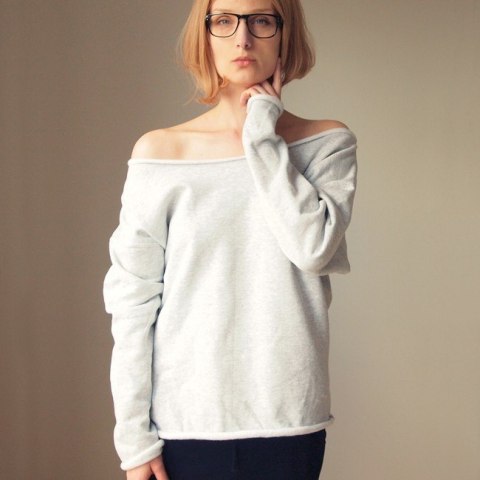 Szary gruby Oversize Nietoperz Szary gruby Oversize Nietoperz
