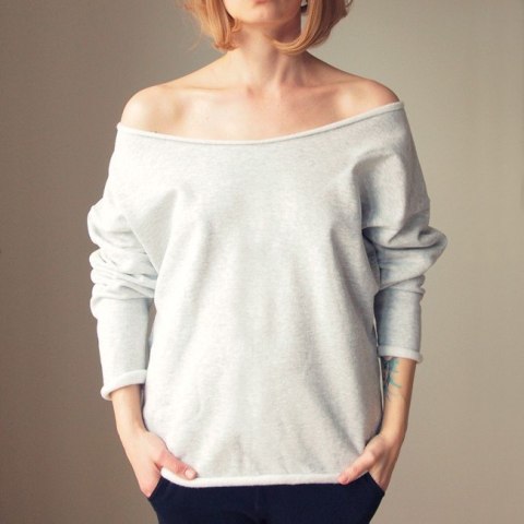 Szary gruby Oversize Nietoperz Szary gruby Oversize Nietoperz