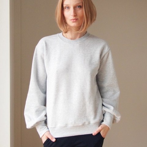 Bluza Bufiaste rękawy Szara Bluza Bufiaste rękawy Szara