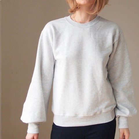 Bluza Bufiaste rękawy Szara Bluza Bufiaste rękawy Szara