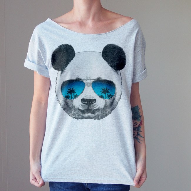 Panda w okularach szary Oversize
