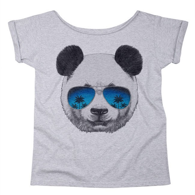 Panda w okularach szary Oversize