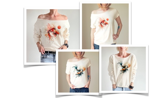 Koi – ruch wody, światło na tkaninie